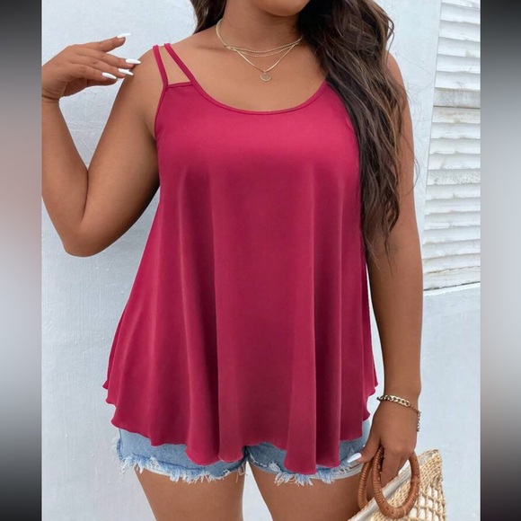 Luxe plus size purple comfy flowy tank top - Picture 16 of 16